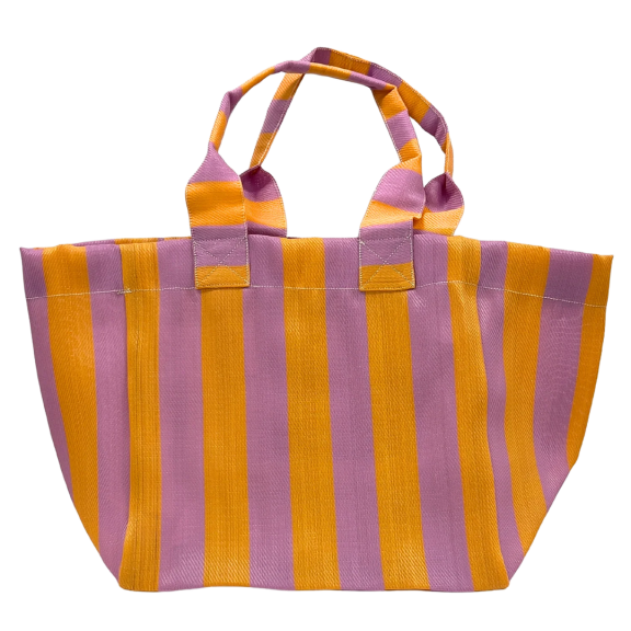 Recycled Nylon Tote - Peony Marigold Stripe