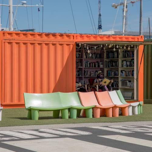 Exterior of the container